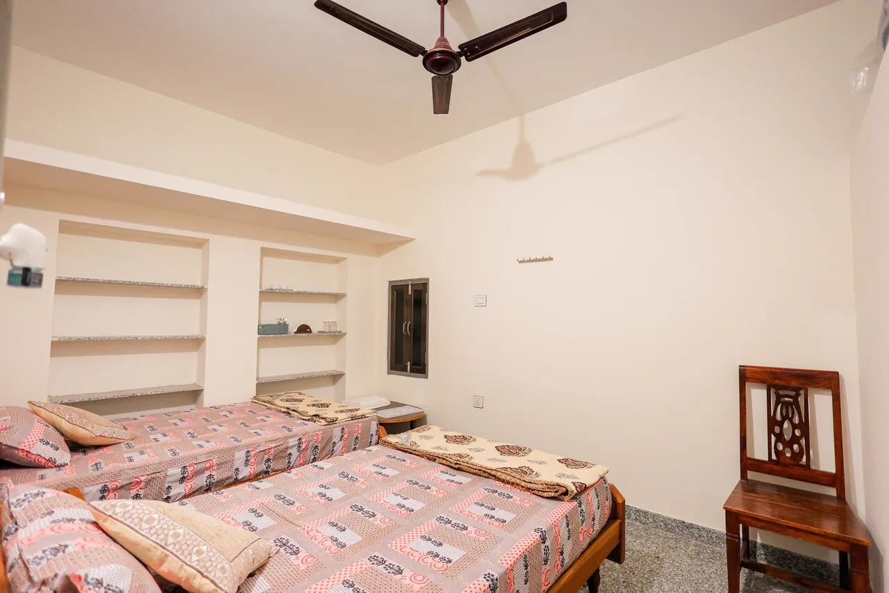 Spacious Deluxe Non-AC Room with two double beds for groups at The Jawai Niwas, Sumerpur Rajasthan